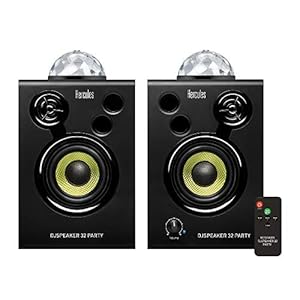 Hercules DJSpeaker 32 Party: 2 x 15 watt actieve monitorspeakers met ingebouwde verlichting