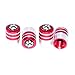 Cutequeen Paw Print - Black base Tire Air Valve Caps Fit All Schrader valve(Pack of 4)-Red and White