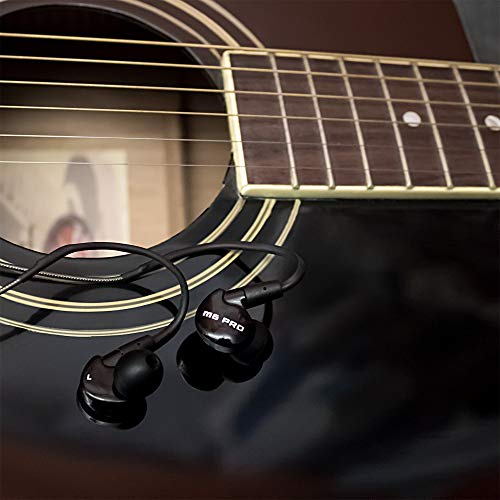 MEE audio M6 PRO Universal-Fit Noise-Isolating Musician's In-Ear Monitors with Detachable Cables (Jet Black) - BLUCOIL Edition (Certified Refurbished)