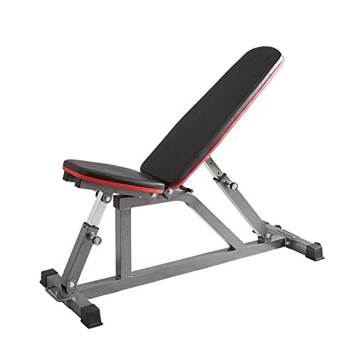 Finer Form Gym Quality Adjustable Weight Bench, Utility Bench, Flat Bench, Incline Bench and Upright Bench for Dozens of Exercises, Strength Training and Abdominal Workouts for Home Gym.