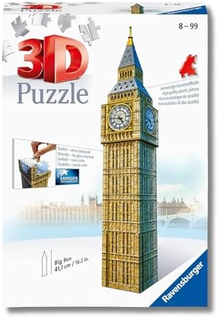 - Big Ben 3D Puzzle Adulto | Puzzles 3D para Adultos e Crianças com 8 Anos ou Mais | Kits de modelos de 216 peças | Presentes para crianças com 8 anos ou mais