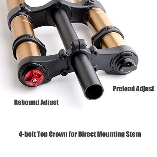 DNM MTB DH Downhill Mountain Bike Fork - Air Front Suspension - 1-1/8" Fork Steerer - Post Mount - 110 x 20mm Wheel Axle for 26" and 27.5"(650B)
