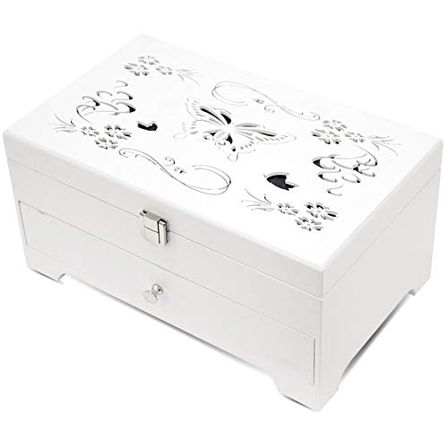 Charming House Design White Wooden Jewellery Box Drawer Jewellery