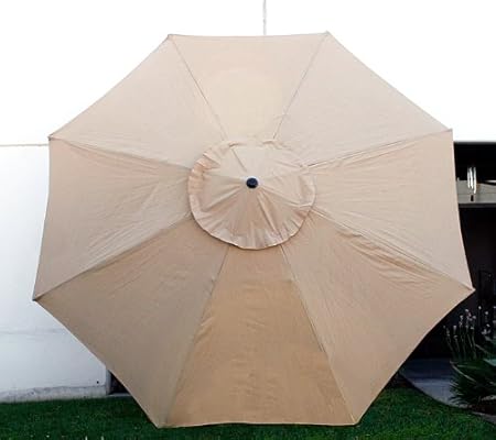 Amazon Com Mtn Gearsmith New Replacement Umbrella Canopy For 9ft 8 Ribs Color Tan Beige Canopy Only Patio Umbrellas Garden Outdoor