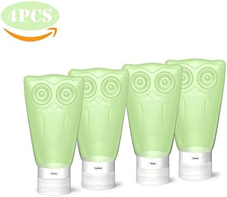 Travel Bottles,3 fl oz/83ml Silicone Travel Container,Leak Proof,BPA Free,TSA Approved,Set of 4 PCS with Clear Toiletry bag,Travel Kit for Shampoo/Conditioner/Lotion/Honey/Toiletries -VelPal