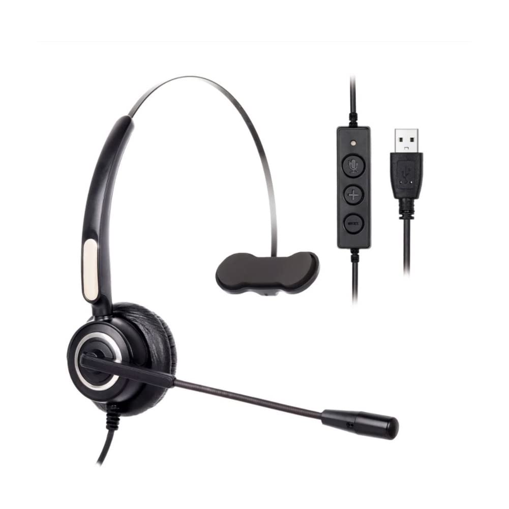 USB Call Center USB Headset, Call Center USB Headset with Noise Cancelling Microphone, Light Weight Noise Cancelling USB Call Center Headset