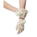 Unilove Flower Girl Gloves White Ivory Lace Short Princess Gloves for Wedding (Ivory)