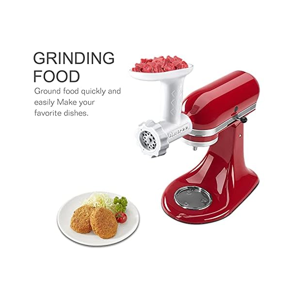 Food-Meat-Grinder-Attachments-for-KitchenAid-Stand-Mixers-Durable-Meat-Grinder-Sausage-Stuffer-Attachment-Compatible-with-All-KitchenAid-Stand-Mixers-Includes-2-Sausage-Stuffer-Tubes-White Food Meat Grinder Attachments for KitchenAid Stand Mixers, Durable Meat Grinder, Sausage Stuffer Attachment Compatible…