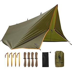 GRATIS SOLDAAT Tarp Waterdicht 3×3.2m Tarp Ultralight Tent Dekzeil UV-bescherming Camping Luifel Tent Outdoor…