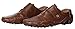 CAIHEE Men 's Casual Leather Stitching Fashion Walking Driving Shoes Slip-On Loafers (7.5 D(M) US, Darkbrown)