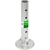 Adjustable Trailer Jack Foot Plate FitS 2In Tube 5000LBS Heavy Duty Support | Steel base with locking pin for boat trailers &amp; RVs. Provides 12" lift extension, prevents sinking in soft ground or mud