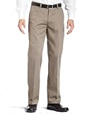 Lee Men's Stain Resistant Relaxed Fit Flat Front Pant, Olive, 36W x 32L