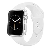 Sport Band for Apple Watch 42mm 38mm, Soft Silicone Sport Strap Replacement Bands for iWatch Apple Watch Series 3, Series 2, Series 1 42mm White Small