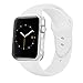 iGK Sport Band Compatible for Apple Watch 38mm, Soft Silicone Sport Strap Replacement Bands Compatible for iWatch Apple Watch Series 3, Series 2, Series 1 38mm White Large