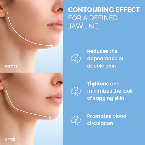 PLANTIFIQUE Chin Strap for Face Contouring - Reusable V Line Ice Silk Fabric Mask - Double Chin Shaping, Adjustable, Breathable Fabric - Jawline Shaper for Women & Men