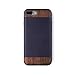 iATO Wood & Black Saffiano Leather Phone Case - 8 Plus
