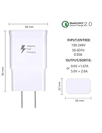 Cargador rápido para Samsung Galaxy S9, cargador de pared USB de carga rápida, adaptador de cargador de pared rápido adaptable con cable USB tipo C para Samsung Galaxy S9 S9 Plus S8 S8 Plus S10 S10 + Plus, Note 9 Note 8 y más