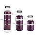 YBOBK HOME Bento Lunch Box Leakproof Stainless Steel Stackable Lunch Box with Bag and Reusable Flatware Set Thermal Food Storage Container for Healthy On-the-Go Meal and Snack Packing (3-Tier, Purple)