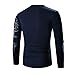 NEARTIME Mens Shirt, Men's Long Sleeve Tee Shirt Slim Lapel Tops T-Shirt (M, Navy)