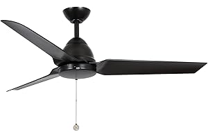BIGIZMOS 54 Inch Outdoor Wet-Rated Waterproof Ceiling Fan, Modern Style ETL Listed for Porches, Patios, Sunrooms, Living Room, Dining Room, Bedroom, Basement, Kitchen