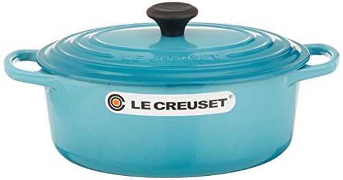 Le Creuset Enameled Cast Iron Signature Oval Dutch French Oven, 2 3/4 quart, Caribbean