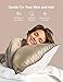 Sable Silk Pillowcase, 2 Pack Natural Mulberry Silk Pillowcases for Hair and Skin, Soft Breathable Smooth 19 Momme One-Sided Silk Pillow Cover, Gold, Queen Size