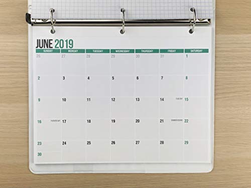 2019-2020 Monthly Calendar Pad for Desk, Wall or Binder, June 2019 to December 2020, 11" x 8.5", Small Calendar, Thick Perforated Card Stock Paper, 2019-2020 Academic (19 Months)
