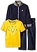 Nautica Little Boys Three Piece Fleece Set with Convertible Collar Jacket Denim Pant, Sport Navy, 3T