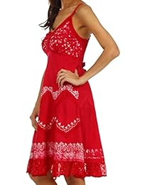 Sakkas Jolie del batik bordado vestido ajustable con tirantes de espagueti