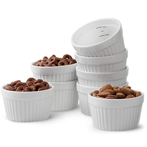 BTaT Ramekins, Set of 8, Ramekins for Baking, Ramekins 4 oz, Ramekin