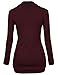 Timeson Womens Long Sleeve Cowl Neck Buttons Stretchy Knitting Tunic Top, Wine, Large
