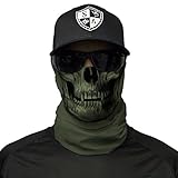S A 1 Face Shield Green Skull Face Shields for Men and Face Shields for Women – UV Face Shield