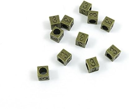 1630 Pieces Jewelry Making Charms Findings Antique Bronze Brass Fashion Jewellery Wholesale Supplies Pendant Lots Bulk Supply M8BA8 Cube Number Numeral 3 Loose Beads