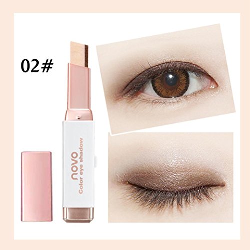 Oksale Two-Color Gradient Eye Shadow Stick Shimmer Palette Eye Cream Pen, Build Three-Dimensional Sense Eye Makeup, Silk Worm Eyes Makeup (B)