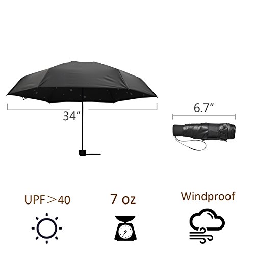 image for Ke.movan Travel Compact Umbrella Windproof Mini Sun & Rain Umbrella Ul