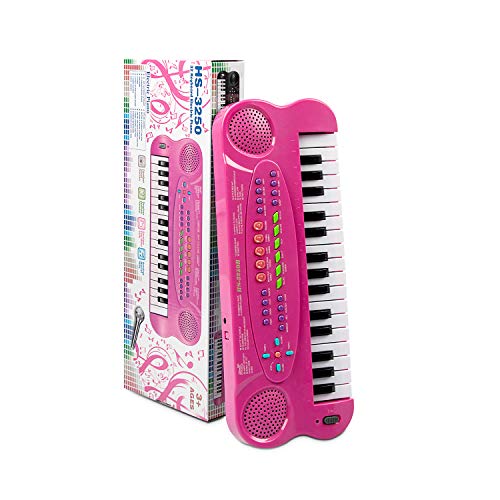 SAOCOOL Toddler Piano Kids Piano, 32 Keys Multifunction Electronic Kids Keyboard Piano Music piano keyboard for kids with Microphone (Pink)