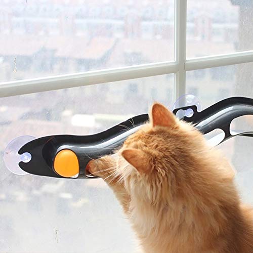 yanbirdfx Funny Plastic Track Ping Pong Ball Sucker Pet Kitten Cat Toy Interactive Gift Random Color