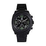 SILILUN Men Quartz Multifunctional Business Watch Outdoor Sport Watch Stainless steel Band (black)
