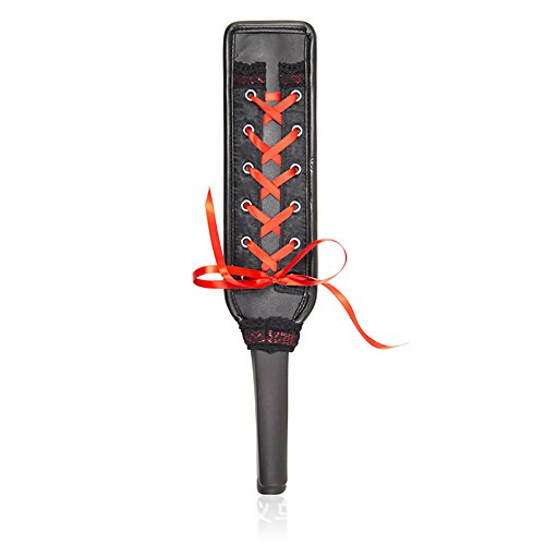 Leather Hand Spanking Paddle with Ribbon, Adult Flogger Bondage Flirting Sex Toy Fetish Whip Pat for Coupleï¼ˆRedï¼‰