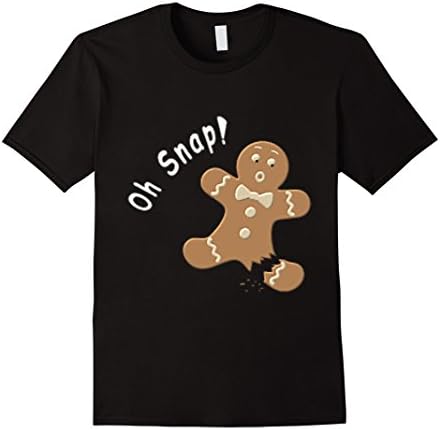 Men's Funny Baking OH SNAP Holiday Gingerbread Man Cookie T-Shirt  2XL Black