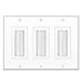 TNP Brush Wall Plate Cable Pass Through - 3 Gang Cable Entry Access Brush Bristles Style Strap Opening Port Insert Socket Wiring Plug Jack Decorative Face Cover Outlet Mount Panel (White)