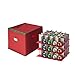 Tiny Tim Totes Christmas Storage Box with Zip Top, Large Ornaments storage box, holds up to 75 ornaments, Red