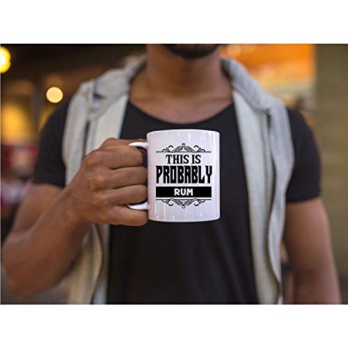 Veracco Keramik-Kaffeetasse mit Aufschrift "This Is Probably Rum", lustiges Geschenk für jemanden, der gerne trinkt, Junggesellenabschied, Gastgeschenk für Trauzeugen, Rum, Keramiktasse – Bild 7