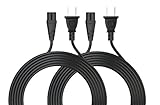[UL LISTED] Pwr+ 2 PACK Extra Long 12 Ft 2 Prong AC Wall Cable 2 Slot Power Cord for Led Lcd Tv Samsung Lg Sharp; Canon Pixma, Hp Brother Epson Printer Laptop Charger IEC-60320 IEC320 C7 to NEMA 1-15P