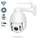 PTZ WiFi Camera Outdoor, 1080P Wireless IP Security Camera, Pan Tilt 5X Optical Zoom Dome Surveillance Cam, Two Way Audio Motion Detection 196ft Night Vision Onvif Waterproof CCTV Camera Max 128G SD