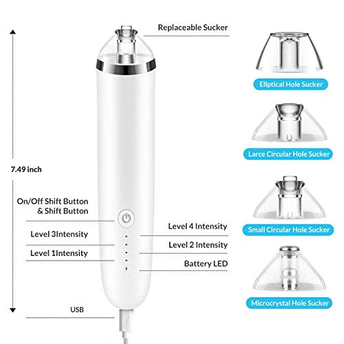 Blackhead Remover, Apolol Blackhead Vacuum Suction Removal, Acne Extractor Tool Set, Skin Facial Pore Cleaner, Comedo Microdermabrasion Exfoliating Machine for Women & Men    - Thumbnail 7