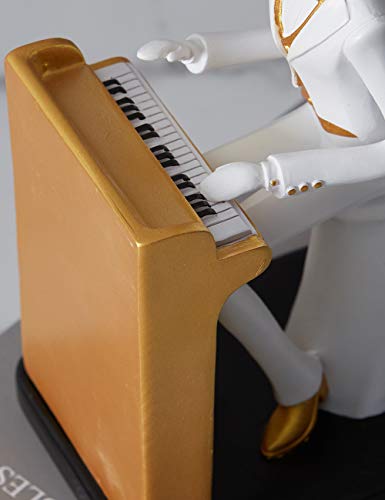 HAUCOZE Musical Ornament Musician Statue Sculpture Piano Figure Modern Decoration Art Home Gift for Living Room Dining Room Office 22cm