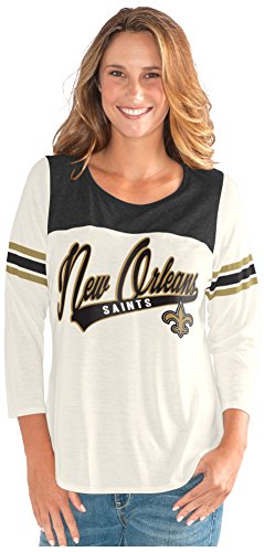 NFL New Orleans Saints Women's End Zone 3/4 Sleeve Tee
