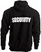 Ann Arbor T-shirt Co. SECURITY | Security Guard Fleece Hoody, Glow in the Dark Hooded Sweatshirt (Hood,2X) Black