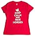 Keep Calm and Ride Horses | Cute Horse Riding Equestrian 4H Ladies' T-Shirt-Small